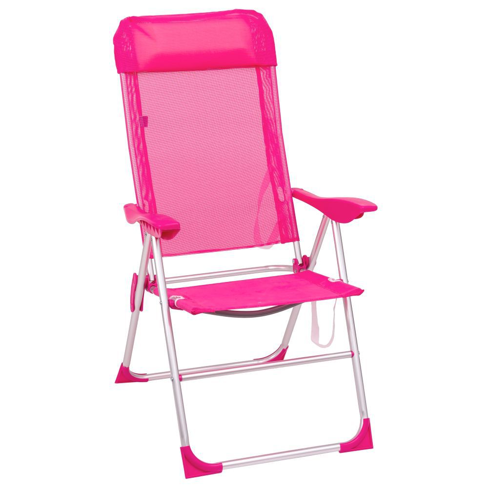 SILLÓN 5 POSICIONES ALU / TEXTIL. ROSA 61 X 66 X 110 CM TUBO ALUMINIO 22 MM - TEXTILENO 1 X 1
