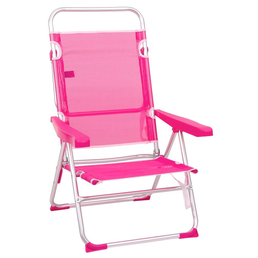 SILLA 4 POSICIONES ALTA ALUM /TEXTI ROSA 61 X 56 X 100 CM TUBO ALUMINIO 22 MM - TEXTILENO 1 X 1