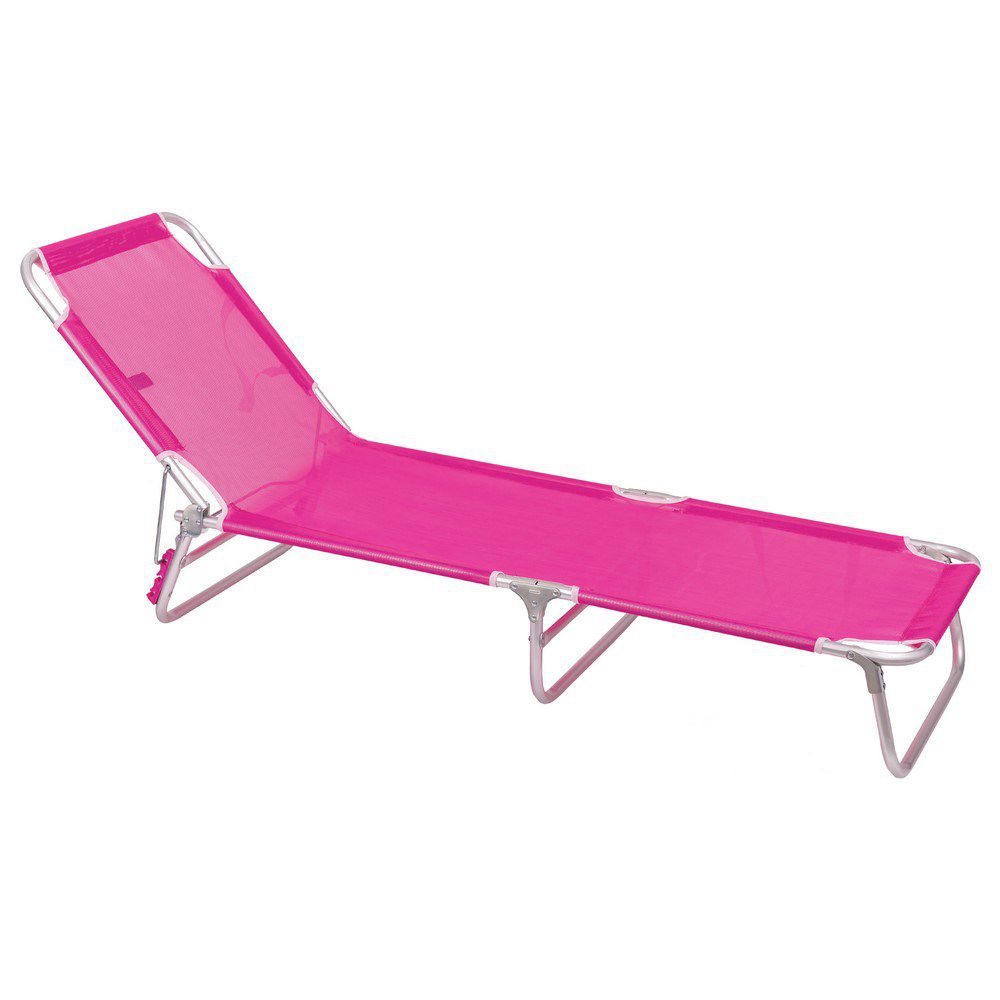 TUMBONA 3 PIES ALUM / TEXTIL. ROSA 190 X 58 X 25 CM TUBO ALUMINIO 22 MM - TEXTILENO 1 X 1
