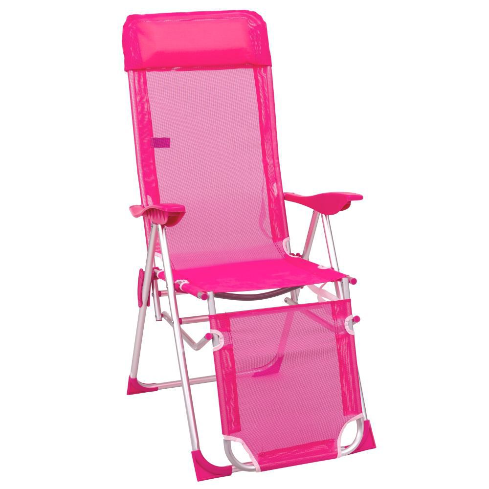 SILLÓN 5 POS. REPOSAPIÉS ALU /TEXT ROSA 61 X 66 X 115 CM TUBO ALUMINIO 22 MM - TEXTILENO 1 X 1