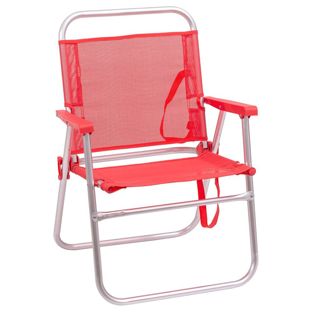 SILLA FIJA ALUMINIO / TEXTILENO CORAL 57 X 50 X 78 CM TUBO ALUMINIO 22 MM - TEXTILENO 1 X 1