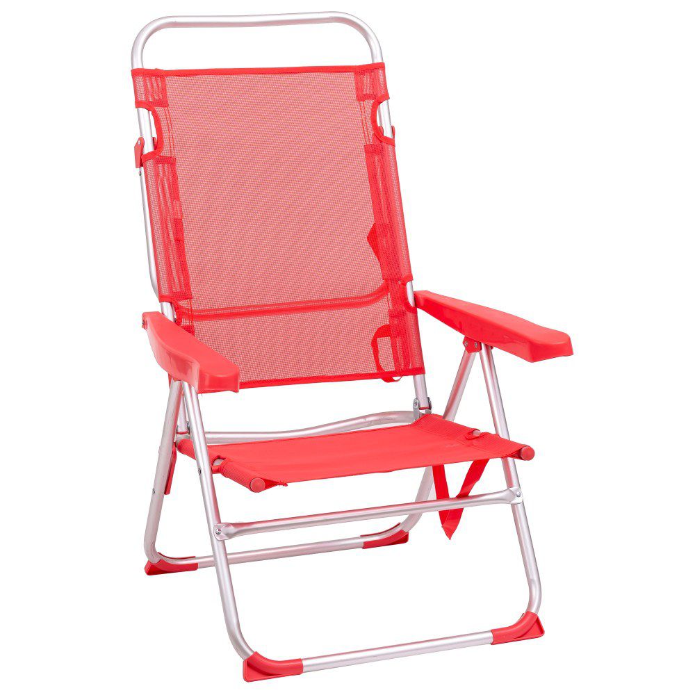 SILLA 4 POSICIONES ALTA ALUM /TEXT CORAL 61 X 54 X 100 CM TUBO ALUMINIO 22 MM - TEXTILENO 1 X 1