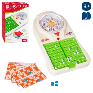 BINGO ELÉCTRICO 90 BOLAS 48 CARTONES 36 CM PILAS 4XAA (NO INCLUIDAS)CAJA IMPRESA 22X38X10 CM