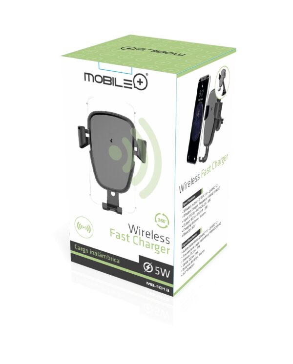 CARGADOR WIRELESS PARA COCHE  Entrada: DC/2A - 5W. • Salida: DC/1A - 5W