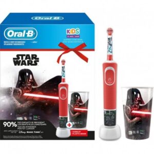 CEPILLO DE DIENTES ELÉCTRICO PARA NIÑOS STAR WARS EXTRA SOFT (3+Y)+ CUP