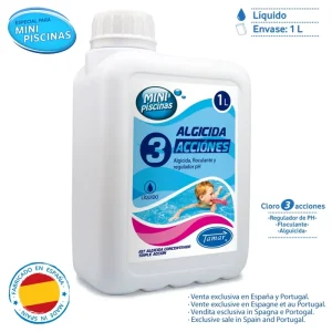 ALGICIDA 3 AC. MINIPISCINAS 1 LITRO