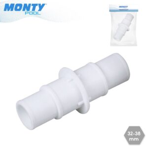 CONECTOR MANGUERA PISCINA 38 MM APTO PARA MANGUERAS DESDE 32 HASTA 38 MM.