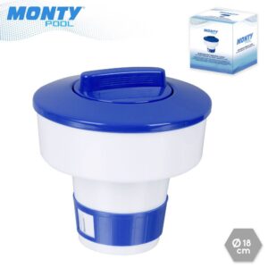DISPENSADOR TABLETAS CLORO PISCINA 18 X 18 CM APTO PARA PASTILLAS DE 200 GR. DIÁMETRO 7,5CM. RECOMENDADO PARA MINIPISCINAS.