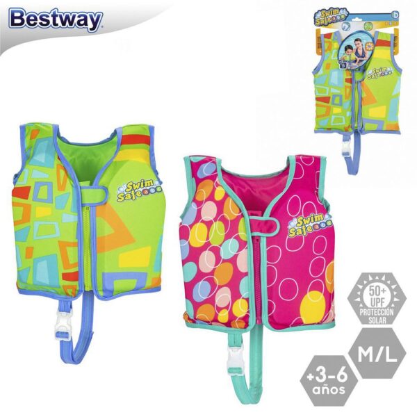 CHALECO FOAM 2/C TALLAS M/L CHALECO TEXTIL CON PLANCHAS FOAM INCORPORADAS- TALLA M/L - 3-6 AÑOS -PESO MAXIMO 30 KG