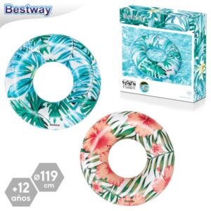 CIRCULAR TROPICAL PALMS HINCHABLE 119 CM CAJA IMPRESA