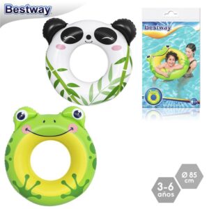 CIRCULAR INFANTIL ANIMALES 2/M HINCHABLE 85 CM PRESENTADO EN BOLSA PESTAÑA