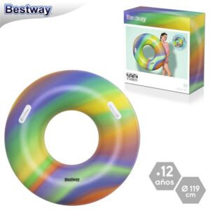 CIRCULAR CON ASAS RAINBOW HINCHABLE 119 CM PRESENTADO EN CAJA IMPRESA