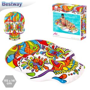 COLCHONETA CALAVERA HINCHABLE 193 X 141 CM CAJA IMPRESA FASHION FLOATS