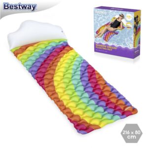 COLCHONETA RAINBOW HINCHABLE 216 X 80 CM CAJA IMPRESA