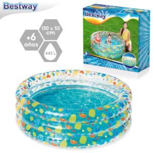 PISCINA TRANSPARENTE SEA LIFE HINCHABLE 150 X 53 CM CAJA IMPRESA
