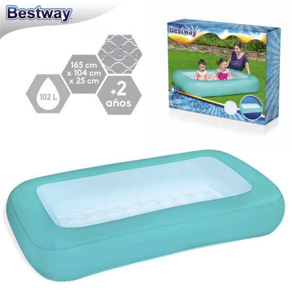 PISCINA BEBÉ 165 X 104 X 25 CM SUELO INFLABLE IDEAL PARA NIÑOS PEQUEÑOS- CAJA IMPRESA