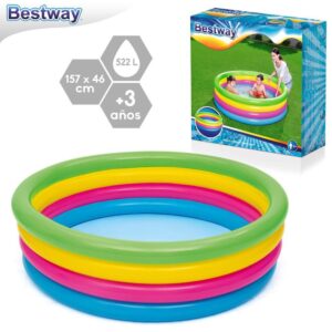 PISCINA MULTICOLOR 157 CM CUATRO ANILLAS - CAJA IMPRESA