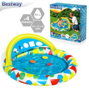 PISCINA SPLASH AND LEARN HINCHABLE 120 X 117 X 36 CM CONTIENE 4 FIGURAS ESPUMA PARA ENCAJAR- CAJA IMPRESA