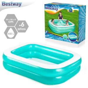 PISCINA FAMILY BLUE HINCHABLE 201 X 150 X 51 CM CAPACIDAD 506 LITROS - CAJA IMPRESA