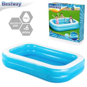 PISCINA FAMILY BLUE HINCHABLE 262 X 175 X 51 CM CAPACIDAD 890 LITROS - CAJA IMPRESA