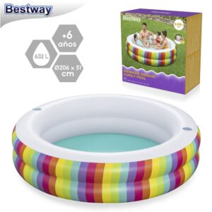 PISCINA RAINBOW 206 X 51 CM 612 LITROS CAPACIDAD-CAJA IMPREA