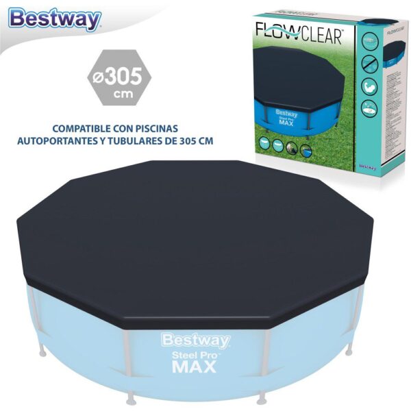 COBERTOR PISCINA TUBULAR/AUTOPORTANTE 305 CM APTA PARA PISCINAS 305 CM AUTOPORTANTES Y TUBULARES BESTWAY