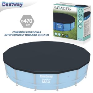 COBERTOR PISCINA TUBULAR/AUTOPORTANTE 457 CM APTA PARA PISCINAS 4,57 CM AUTOPORTANTES Y TUBULARES BESTWAY