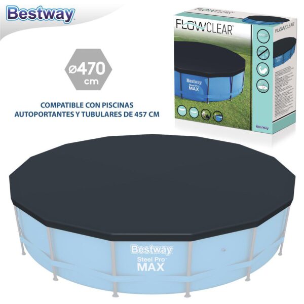 COBERTOR PISCINA TUBULAR/AUTOPORTANTE 457 CM APTA PARA PISCINAS 4,57 CM AUTOPORTANTES Y TUBULARES BESTWAY