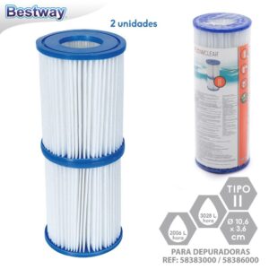 S/2 FILTRO DEPURADORA 2.006 L/H TIPO II APTO DEPURADORAS BESTWAY 2006 LITROS