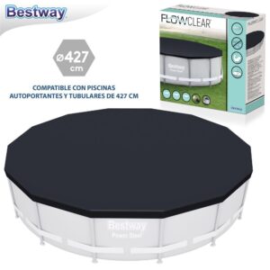 COBERTOR PISCINA TUBULAR/AUTOPORTANTE 427 CM APTA PARA PISCINAS 427 CM AUTOPORTANTES Y TUBULARES BESTWAY