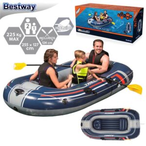 BARCA TRECK X2 C/REMOS E HINCHADOR 255 X 127 CM CAJA IMPRESA
