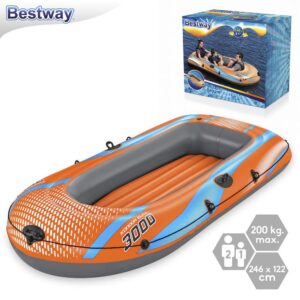 BARCA KONDOR HINCHABLE 246 X 122 CM APTA PARA 2 ADULTOS + 1 NIÑO - CAJA IMPRESA