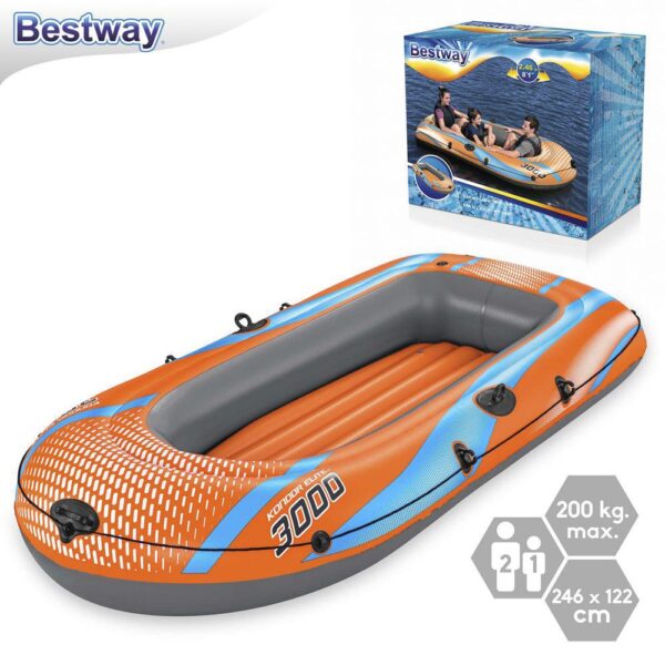 BARCA KONDOR HINCHABLE 246 X 122 CM APTA PARA 2 ADULTOS + 1 NIÑO - CAJA IMPRESA