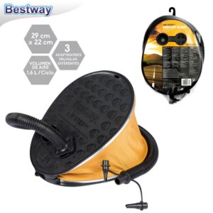 HINCHADOR PIE 29 X 22 CM CAPACIDAD INFLADO 4.200 CC - 3 VALVULAS - PLASTICO RETRACTIL CON TARJETA
