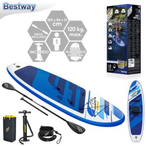 TABLA PADDLE SURF/KAYAK HINCHABLE OCEANA 305 X 84 X 12 CM INCLUYE REMO DOBLE - KIT ASIENTO DESMONTABLE- BOMBA MANUAL - CUERDA ELASTICA ANTIPERDIDA- MOCHILA TRANSPORTE- CONJUNTO PARCHES