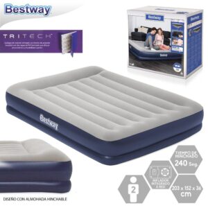 CAMA AIRE TRITECH HINCHADOR INTEGRADO 203 X 152 X 36 CM 240 SEGUNDOS HINCHADO - CAJA IMPRESA