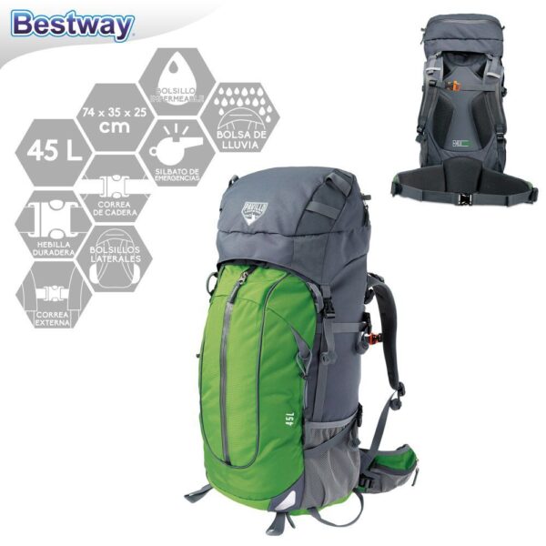 MOCHILA MONTAÑA 45 LITROS FLEXAIR ESTRUCTURA ALUMINIO - PRESENTACIÓN BOLSA CON PESTAÑA