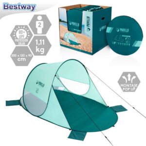 CORTAVIENTOS 'POP UP' 200 X 120 X 90 CM SISTEMA DE AUTOMONTAJE POP UP. BOLSA TRANSPORTE - CAJA EXPOSITORA 12 UDS