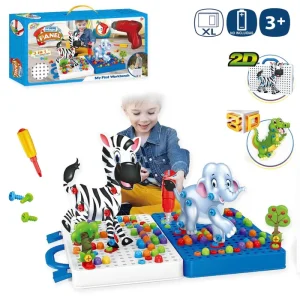 S/225 PIZARRA PUZZLE 3D TALADRO 30 X 6,80 X 48 CM EL TALADRO FUNCIONA CON PILAS 2XAA (NO INCLUIDAS). CAJA VENTANA DE 45,4X6,9X24,5 CM.