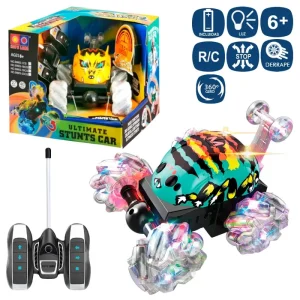 R/C 7 F COCHE STUNT BUG DERRAPE 360º 2/M 20 X 20 CM GIRO 360 GRADOS -FUNCIONA CON PILAS 6XAA (NO INCLUIDAS). CAJA VENTANA DE 18,1X19,1X15,2 CM.