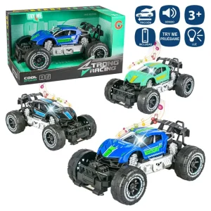 COCHE BUGGY LUZ Y SONIDO 3/C 21 CM FUNCIÓN PRUEBAME- FUNCIONA CON PILAS 3XLR 44 INCLUIDAS- CAJA ABIERTA 18X11 CM