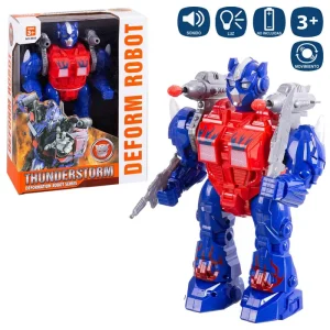 ROBOT ANDA LUZ Y SONIDO 27 CM FUNCIONA CON PILAS 3 XAA NO INCLUIDAS CAJA VENTANA 22X30 CM