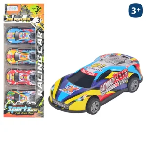 S/4 COCHE PARKING DECORADO METAL 8 CM CAJA VENTANA 17X27 CM