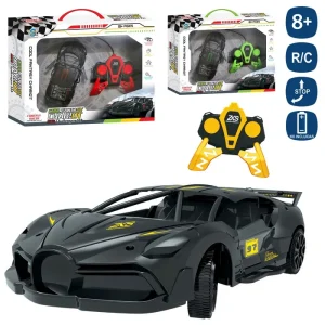 R/C 3F COCHE SQUELETON 3/C 20 CM FUNCIONA CON PILAS COCHE 3XAA+ MANDO 2XAA NO INCLUIDAS -CAJA VENTANA 38X28 CM