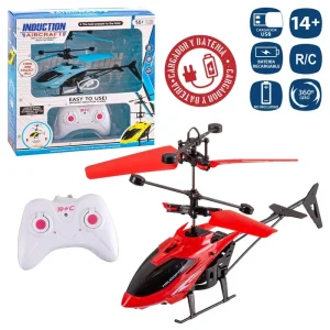 R/C HELICÓPTERO 2 CANALES 3/C 18 CM CONTROL INFRAROJO- BATERIA INCLUIDA CARA AL MANDO USB- FUNCIONA CON PILAS 2XAAA NO INCLUIDAS CAJA VENTANA 20X21 CM