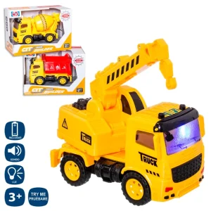 CAMIÓN OBRAS PÚBLICAS LUZ Y SON 2/M TRY 17 CM FUNCIÓN PRUEBAME PILAS 3XAG13 (INCLUIDAS). CAJA ABIERTA DE 20X14.