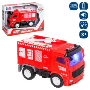 CAMIÓN BOMBEROS LUZ Y SONIDO TRY ME 17 CM FUNCIÓN PRUEBAME -PILAS 3XAG13 (INCLUIDAS). CAJA ABIERTA DE 20X14 CM.