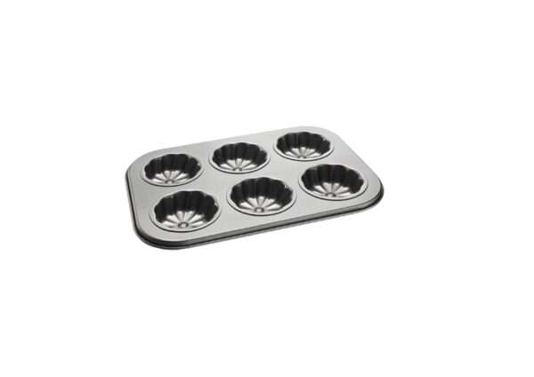MOLDE MAGDALENAS RIZADO  6 CAVIDADES 26.5X18.5X3 CM