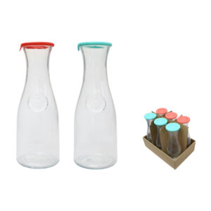 BOTELLA VIDRIO BOCA ANCHA CON TAPA 1000 ML