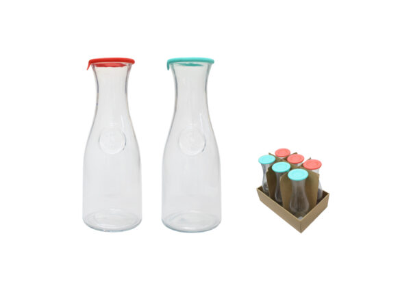 BOTELLA VIDRIO BOCA ANCHA CON TAPA 1000 ML